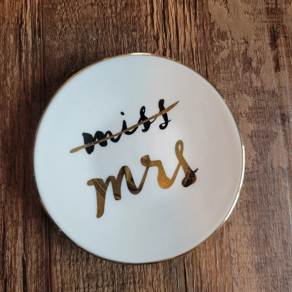 Kate Spade Miss To Mrs Bride Tumbler & Ring Dish Set